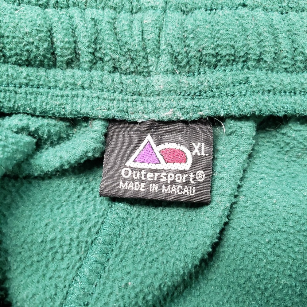 Vintage Outersport Fleece Shorts Womens XL Green Sweatshorts High Waisted Cozy - Picture 4 of 16